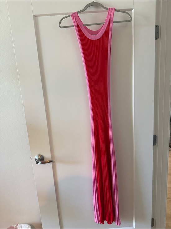 Zara Dresses & Skirts - Zara Pink and Red Ribbed Maxi Dress
